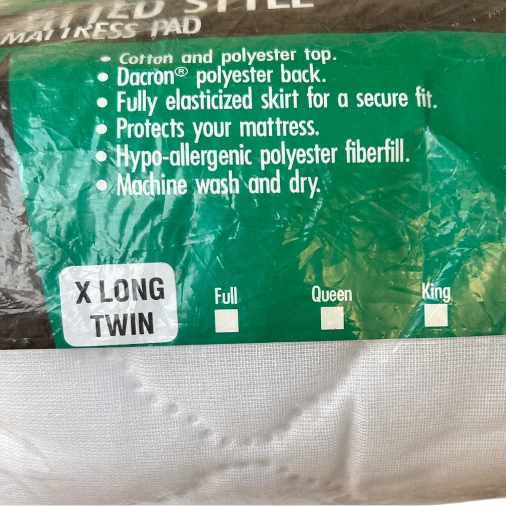 XL Twin Fitted Mattress Pad Lot of 2 New Hypoallergenic Quilted Protector